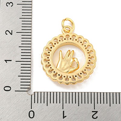 Brass Micro Pave Clear Cubic Zirconia Pendants KK-U007-01G-03-1