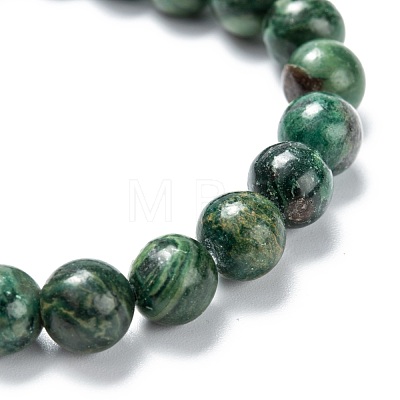 Natural African Jade Stretch Beaded Bracelets G-A185-01Q-1