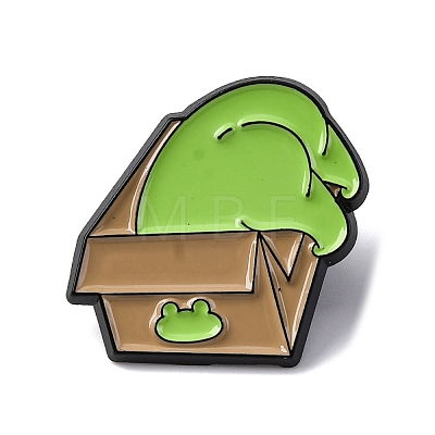 Funny Frog with Box Enamel Pins JEWB-Q015-05C-1