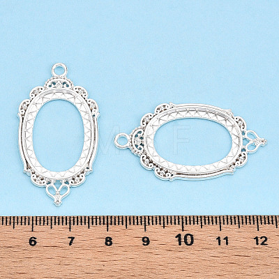 Zinc Alloy Link Cabochon Settings PALLOY-WH0001-35S-1