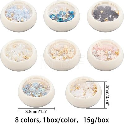 CHGCRAFT 8Boxes 8 Colors Nail Art Decorations Accessories Kits MRMJ-CA0001-06-1