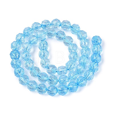 Crackle Transparent Glass Beads Strands GLAA-Q108-02A-03-1