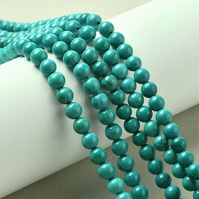 Natural Magnesite Round Beads Strands TURQ-G148-03-6mm-1