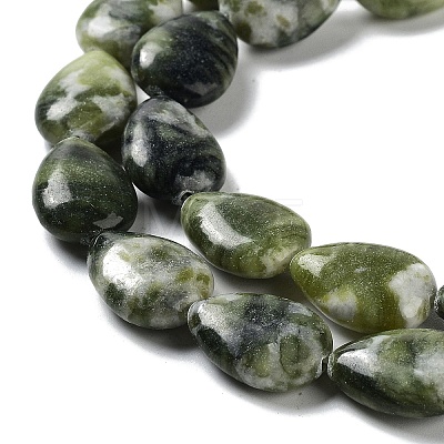 Natural Teardrop Xinyi Jade/Chinese Southern Jade Beads Strands G-L242-23-1
