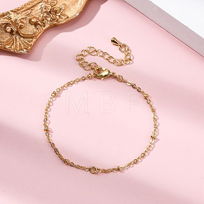 Brass Cable Chain Bracelets for Women BJEW-G735-20G-1