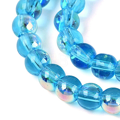 Electroplate Transparent Glass Beads Strands EGLA-Q132-4MM-A04-1