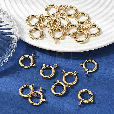 SHEGRACE Brass Spring Ring Clasps XGRPCN223-224G-1