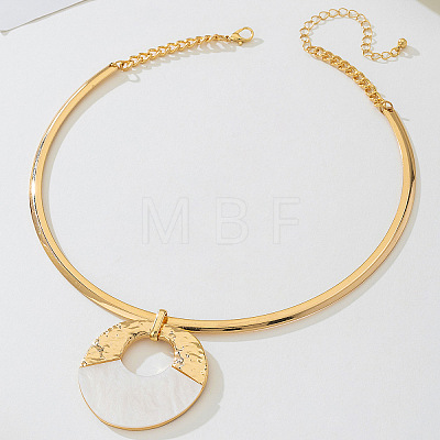 Alloy & Natural Shell Pendant Choker & Stud Earrings FS-WG574AF-01-1