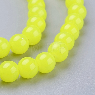 Imitation Jade Glass Beads Strands DGLA-S076-8mm-09-1