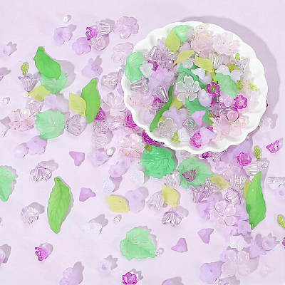 DIY Leaf Flower Findings Kits DIY-PA0001-64B-1