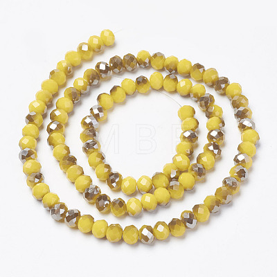 Electroplate Opaque Glass Beads Strands EGLA-A034-P4mm-E15-1