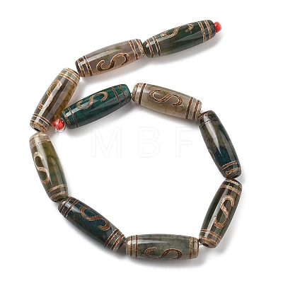Tibetan Style dZi Beads TDZI-E004-33-1