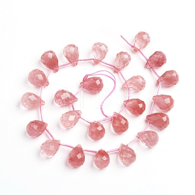 Cherry Quartz Glass Beads Strands G-J360-04-A-1