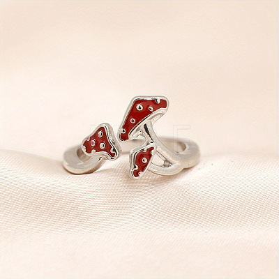 Brass Enamel Cuff Open Rings for Women WG7A357-01-1