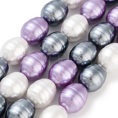 Electroplated Shell Pearl Beads Strands BSHE-H110-01-1