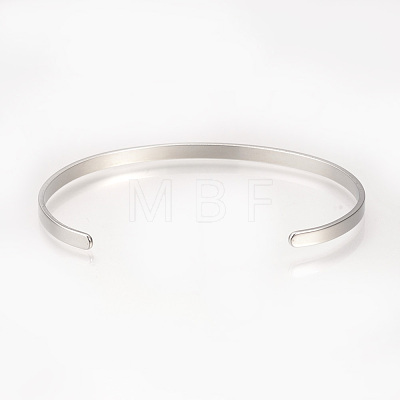 201 Stainless Steel Cuff Bangles BJEW-Q685-07-1