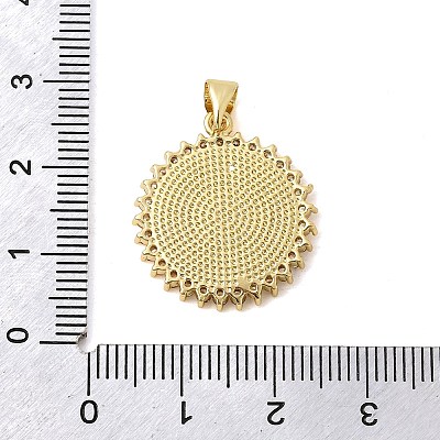 Brass Micro Pave Clear Cubic Zirconia Pendants KK-Z150-22G-06-1