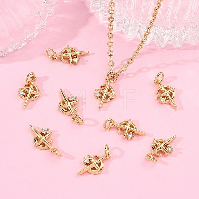 SHEGRACE Brass Clear Cubic Zirconia Charms XGRQ3P854-575G-1