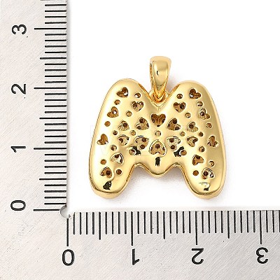 Brass Micro Pave Cubic Zirconia Pendants KK-E061-03G-13-1