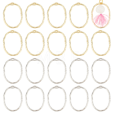 Unicraftale 40Pcs 2 Colors Alloy Open Back Bezel Pendants FIND-UN0003-23-1