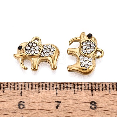 304 Stainless Steel Rhinestone Charms STAS-N115-46G-1