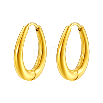 Stylish Stainless Steel Oval Hoop Earrings YV3043-1-1