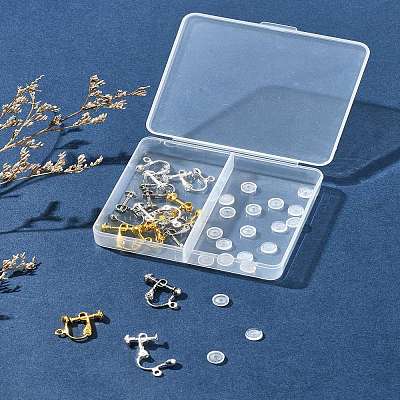 12Pcs 3 ColorS Brass Screw On Clip-on Earring Findings KK-FS0001-32-1