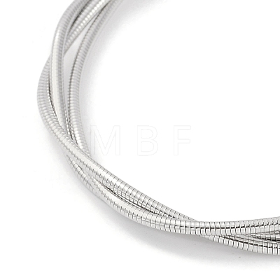 304 Stainless Steel Multi Layered Round Snake Chain Necklaces for Women NJEW-C055-03P-1