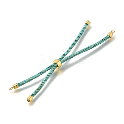 Braided Cotton Cord Slider Bracelet Making MAK-R001-01G-27-1