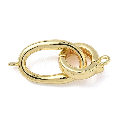 Oval Brass Fold Over Clasps KK-Z143-20G-1