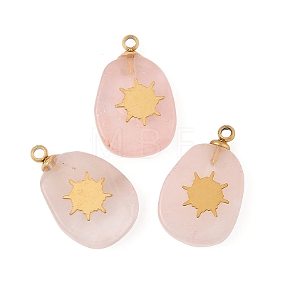 Natural Rose Quartz Pendants STAS-P380-77G-04-1