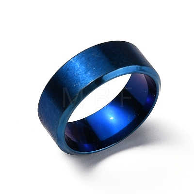 Titanium Steel Wide Band Finger Rings for Women Men RJEW-WH0009-13D-BU-1