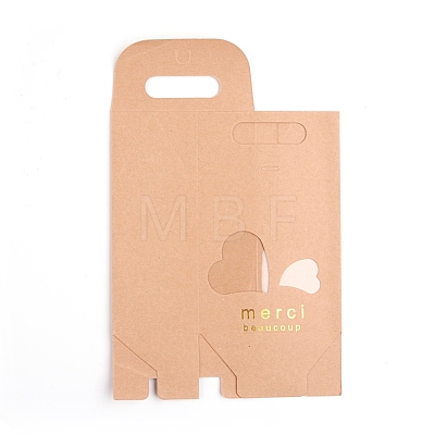 Rectangle Paper Bags with Handle and Clear Heart Shape Display Window CON-D006-01D-01-1