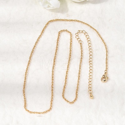 1MM Brass Rope Chain Necklaces NJEW-L013-11G-1