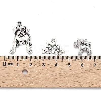 Tibetan Style Alloy Puppy Pendants TIBEP-MSMC021-17AS-1