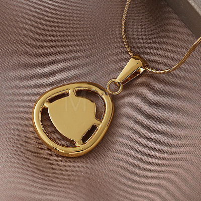 316 Surgical Stainless Steel with Dyed Synthetic Shell Triangle Pendant Necklaces for Women ZG7570-1