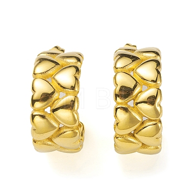 304 Stainless Steel Heart Stud Earrings for Women EJEW-K244-07G-1