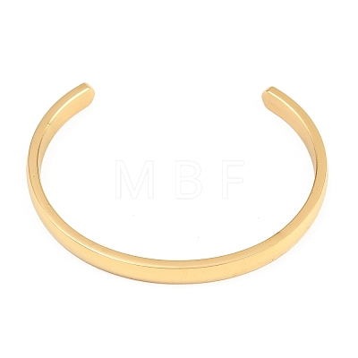 Ion Plating(IP) 304 Stainless Steel Cuff Bangles STAS-I110-10-6mm-G-1