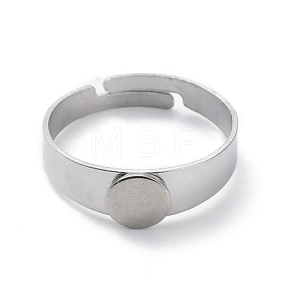 Non-Tarnish Adjustable 304 Stainless Steel Finger Rings Components STAS-F149-21P-C-1