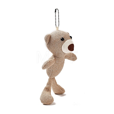 Cartoon PP Cotton Plush Simulation Soft Stuffed Animal Toy Bear Pendants Decorations HJEW-K043-03-1