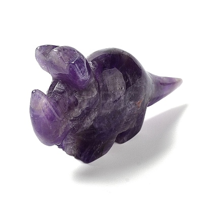 Natural Amethyst Carved Healing Rhinoceros Figurines DJEW-P016-01I-1