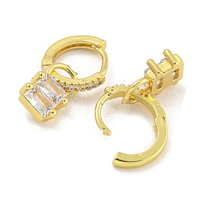 Rack Plating Brass Pave Clear Cubic Zirconia Hoop Earrings for Women EJEW-G410-48G-1
