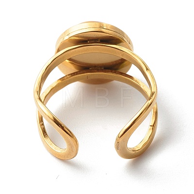 Natural & Synthetic Mixed Gemstones Cuff Ring RJEW-JR00366-1
