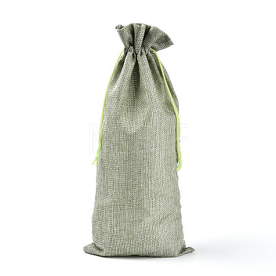 Rectangle Polyester Imitation Burlap Packing Pouches ABAG-N009-01A-03-1