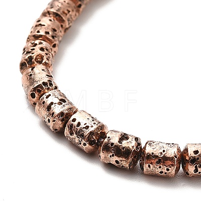 Electroplated Natural Lava Rock Beads Strands G-G984-04R-1