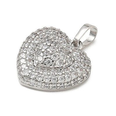 Brass Micro Pave Cubic Zirconia Pendants KK-CBA74BF-12P-02-1