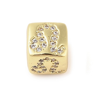 Brass Micro Pave Clear Cubic Zirconia European Beads LS-KK-K368-01G-05-1