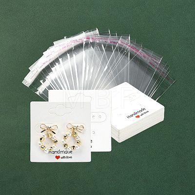30Pcs Square Paper Earring Display Cards EDIS-YW0001-06B-1