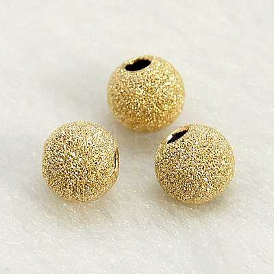 Yellow Gold Filled Textured Beads X-KK-G155-6mm-2-1