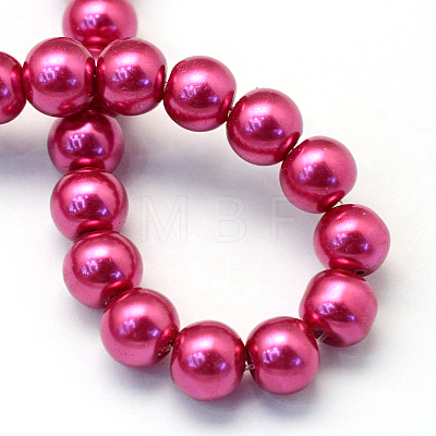 Baking Painted Pearlized Glass Pearl Round Bead Strands X-HY-Q330-8mm-57-1